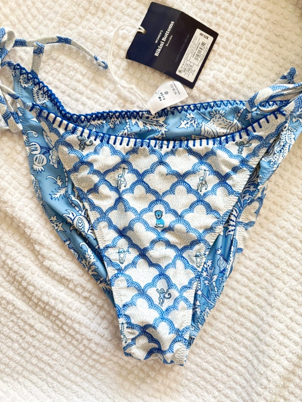 Roller Rabbit x Target Womens Reversible Bikini Bottom Blue MEDIUM